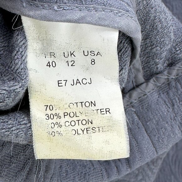 MANOUSH Skirt Womens Size 8 Gray Jaquard Floral A-Line Faux Wrap Pockets - Picture 8 of 9